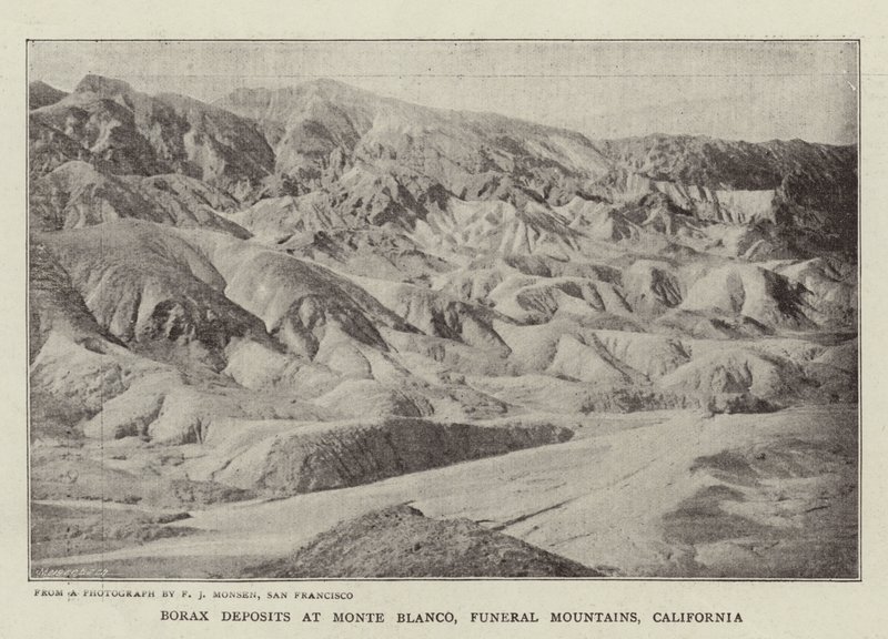 Borax-talletukset Monte Blancossa, Funeral Mountainsissa, Kaliforniassa tekijältä English Photographer