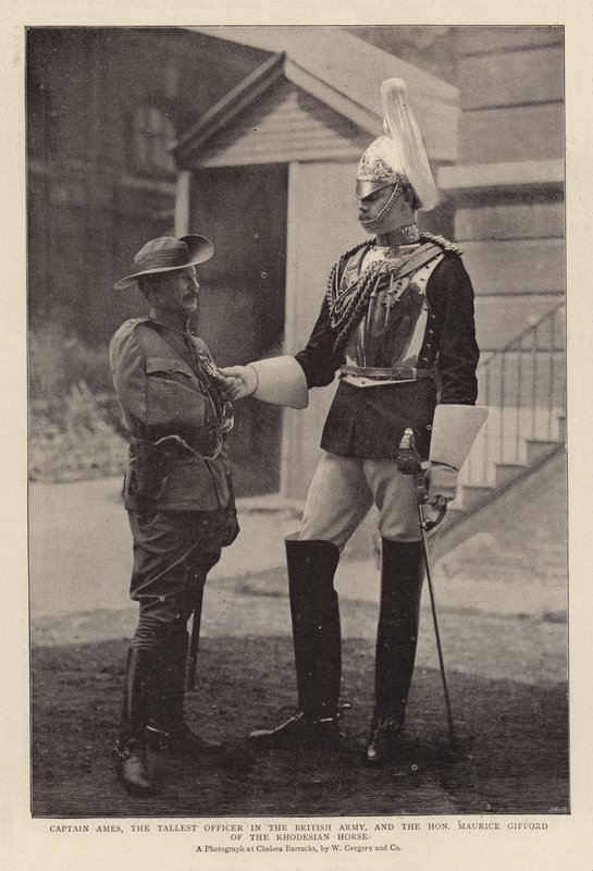 Kapteeni Ames, Britannian armeijan korkein upseeri ja arvoisa Maurice Gifford, Rhodesian Horse tekijältä English Photographer