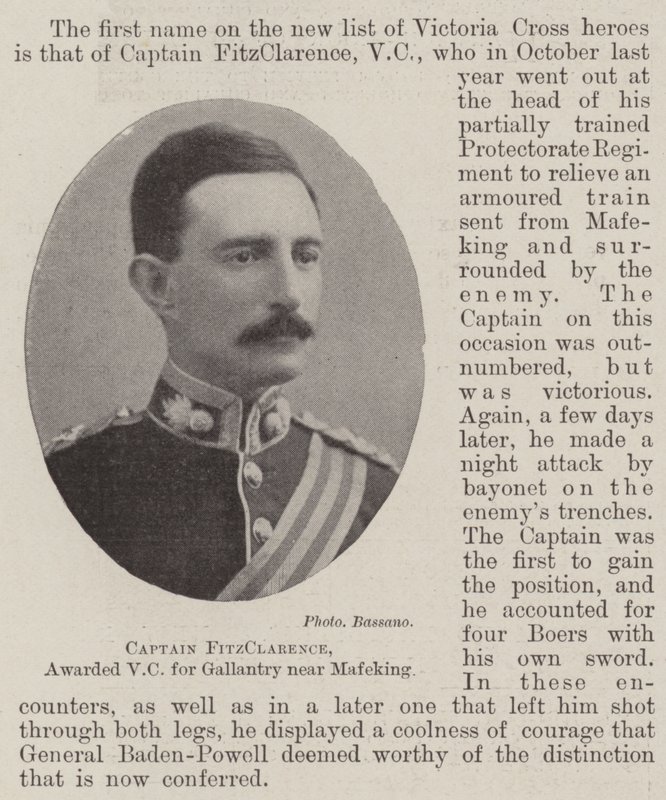 Kapteeni FitzClarence, palkittu VC Gallantrysta lähellä Mafekingia tekijältä English Photographer