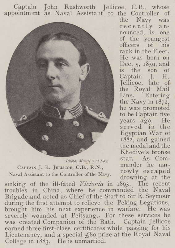 Kapteeni J R Jellicoe, CB, RN, laivaston johtajan merivoimien avustaja tekijältä English Photographer