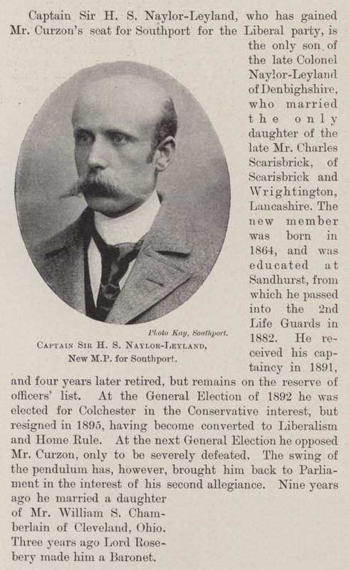 Kapteeni Sir H S Naylor-Leyland, Southportin uusi kansanedustaja tekijältä English Photographer