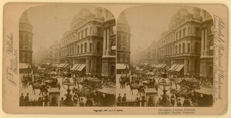 Cheapside, Lontoo; stereoskooppinen kuva tekijältä English Photographer