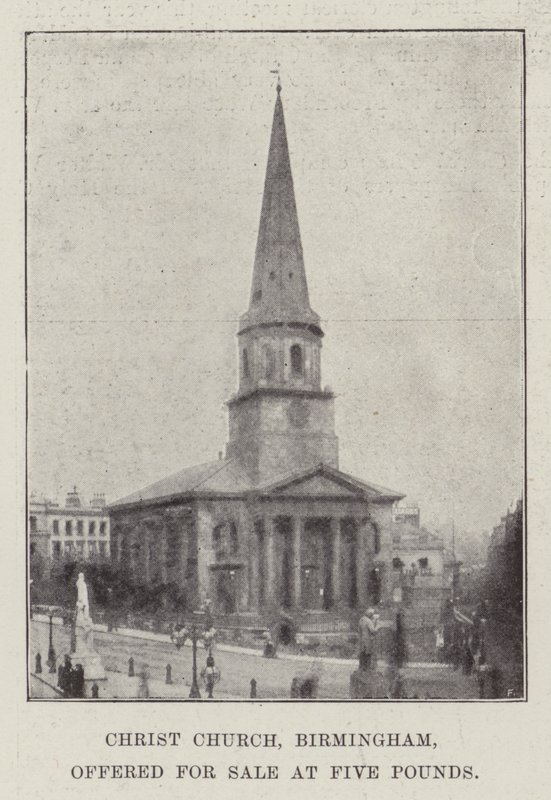 Christ Church, Birmingham, tarjottiin myyntiin viiden punnan hintaan tekijältä English Photographer