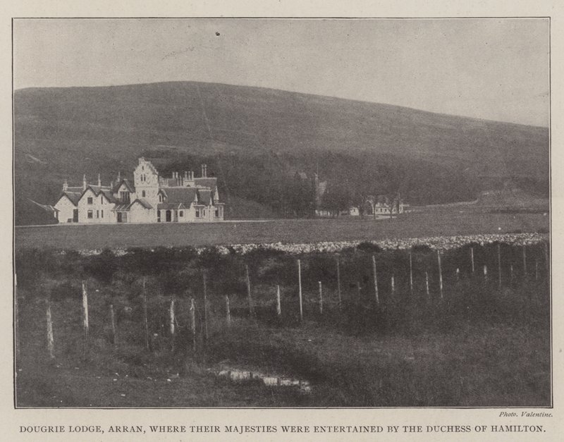 Dougrie Lodge, Arran, jossa Heidän Majesteettiaan viihdytti Hamiltonin herttuatar tekijältä English Photographer