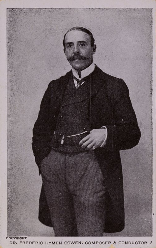 Tohtori Frederic Hymen Cowen, säveltäjä, pianisti ja kapellimestari (1852-1935) tekijältä English Photographer
