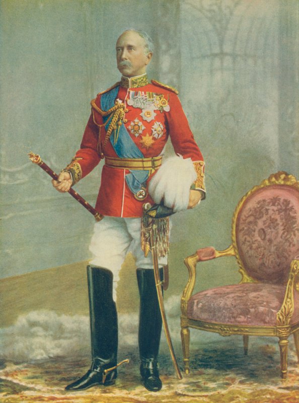Kenttämarsalkka Viscount Wolseley, armeijan ylipäällikkö. Kenttämarsalkan täydessä asussa. tekijältä English Photographer