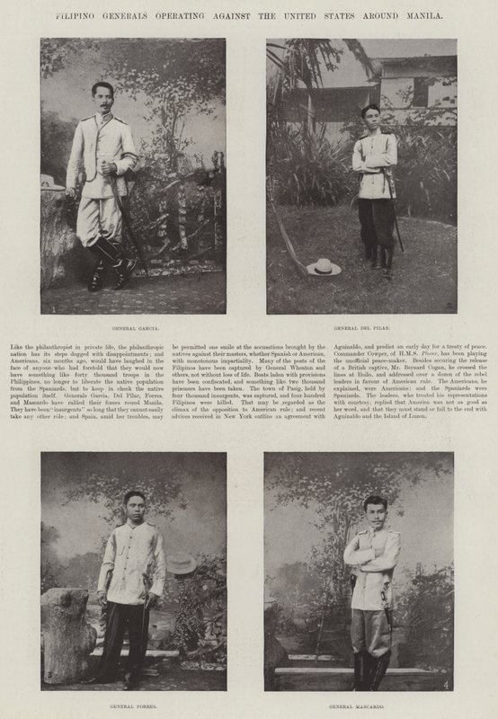 Filippiinien kenraalit operoivat Yhdysvaltoja vastaan Manilan ympärillä tekijältä English Photographer
