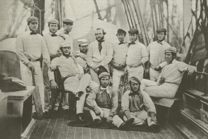 Ensimmäinen englantilainen krikettijoukkue Amerikkaan, 7. syyskuuta 1859 (b/w kuva) tekijältä English Photographer
