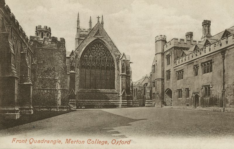 Front Quad, Merton College, Oxford, Oxfordshire (b/w kuva) tekijältä English Photographer