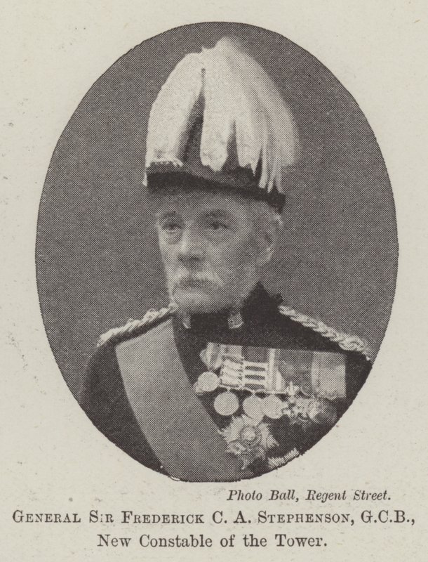 Kenraali Sir Frederick C A Stephenson, GCB, Towerin uusi konstaapeli tekijältä English Photographer