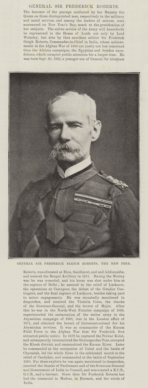 Kenraali Sir Frederick Sleigh Roberts, uusi peer tekijältä English Photographer
