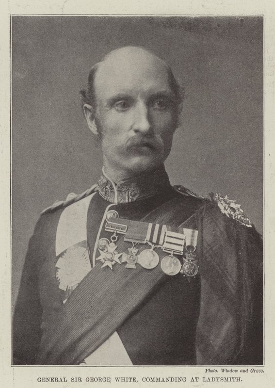 Kenraali Sir George White, komentaja Ladysmithissä tekijältä English Photographer