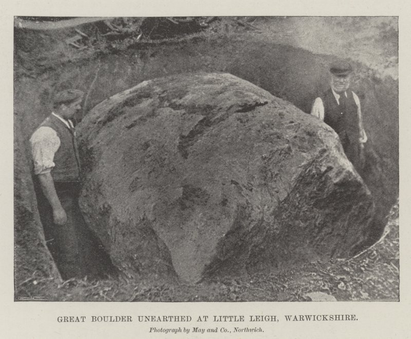 Great Boulder kaivettiin Little Leigh