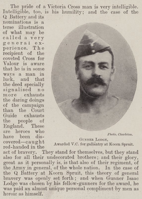 Gunner Lodge, palkittu VC urheudesta Koorn Spruitissa tekijältä English Photographer