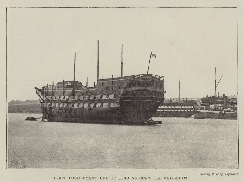 HMS Foudroyant, yksi Lord Nelsonin vanhoista lippulaivoista tekijältä English Photographer