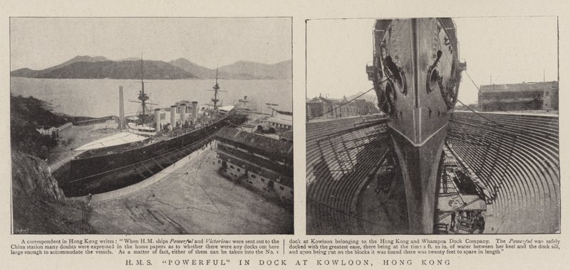 HMS Powerful Dockissa Kowloonissa, Hong Kongissa tekijältä English Photographer