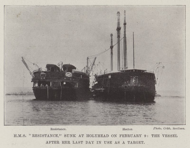 HMS Resistance, upposi Holyheadiin 9. helmikuuta, alus sen jälkeen, kun hänen viimeinen päivä oli käytössä kohteena tekijältä English Photographer
