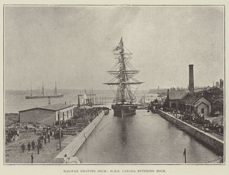 Halifax Graving Dock, HMS Canada saapumassa Dockiin tekijältä English Photographer