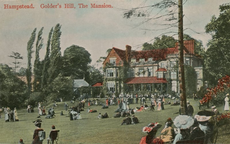 Hampstead, Golders Hill, Mansion. Postikortti lähetetty 18. elokuuta 1913. tekijältä English Photographer