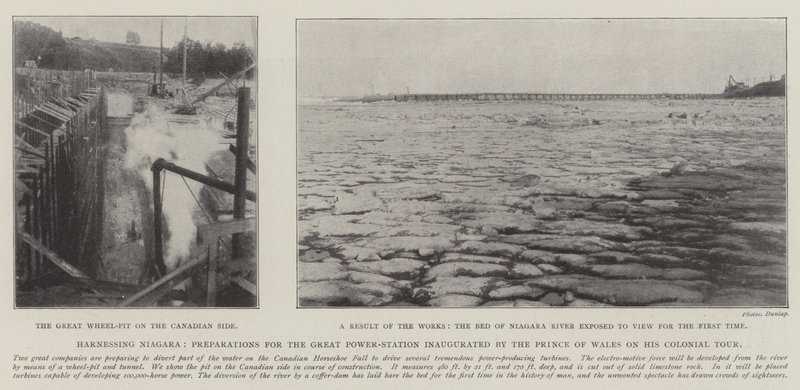 Niagaran valjastaminen, Walesin prinssin siirtomaakiertuellaan vihkimän suuren voimalaitoksen valmistelut tekijältä English Photographer