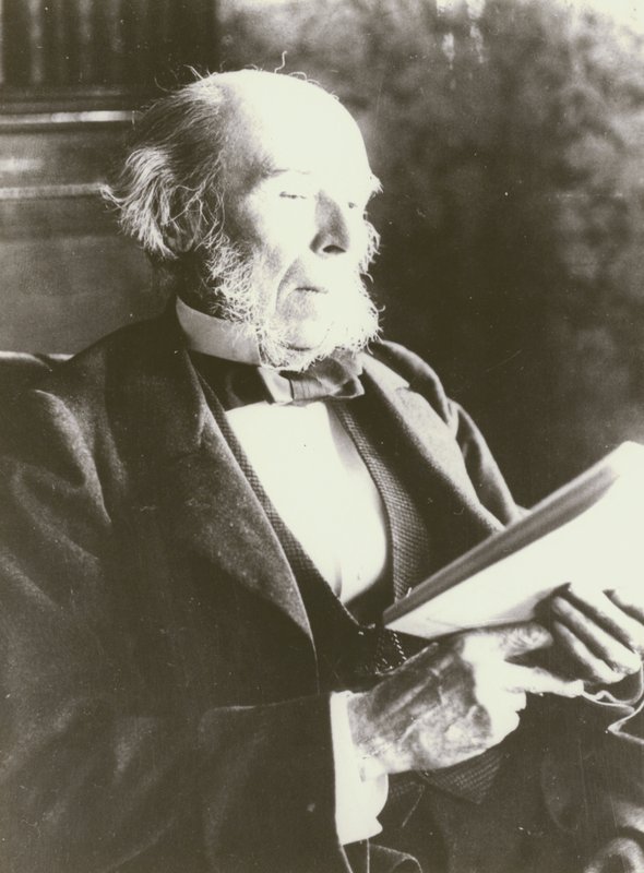 Herbert Spencer, muotokuva, lukeminen (m/w kuva) tekijältä English Photographer