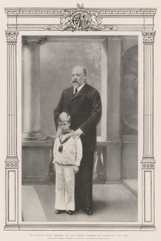 Hänen Majesteettinsa kuningas Edward VII ja Cornwallin ja Yorkin prinssi Edward tekijältä English Photographer