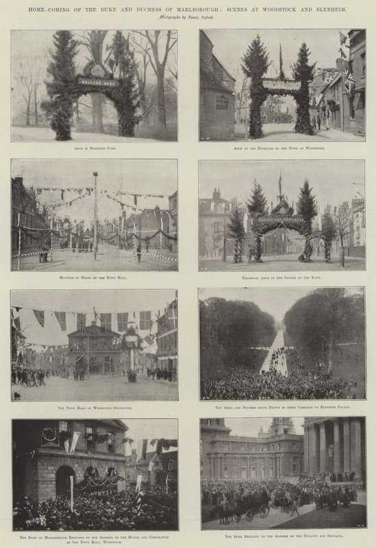 Marlboroughin herttua ja herttuattaren kotiintulo, kohtaukset Woodstockissa ja Blenheimissa tekijältä English Photographer