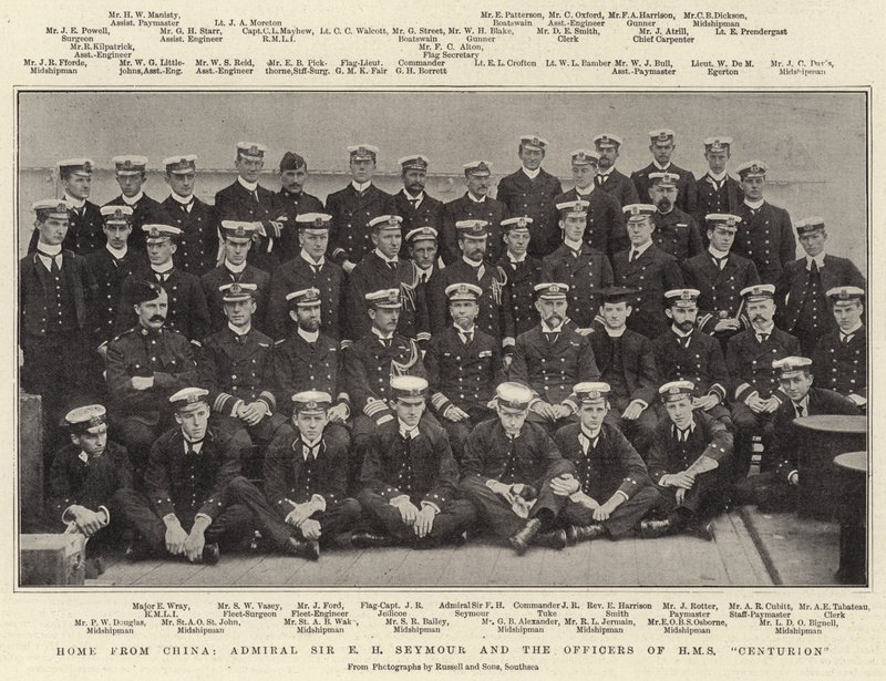 Kotiin Kiinasta, amiraali Sir E H Seymour ja HMS Centurionin upseerit tekijältä English Photographer