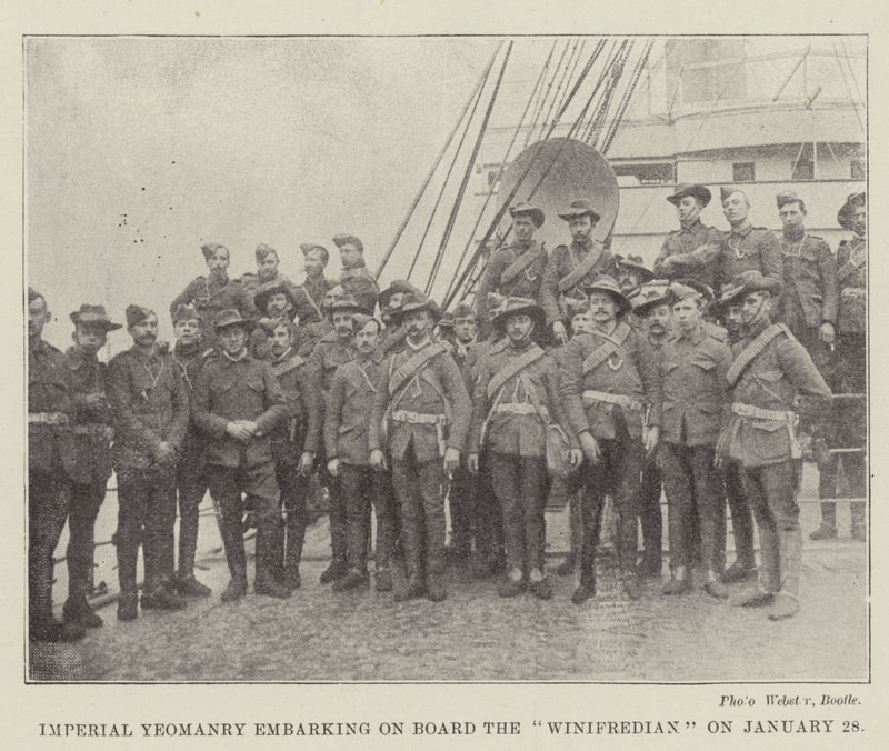 Imperial Yeomanry astuu Winifredian-alukselle 28. tammikuuta tekijältä English Photographer