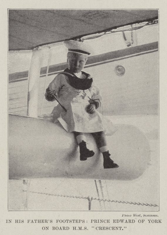 Isien jalanjäljissään Yorkin prinssi Edward HMS Crescentillä tekijältä English Photographer