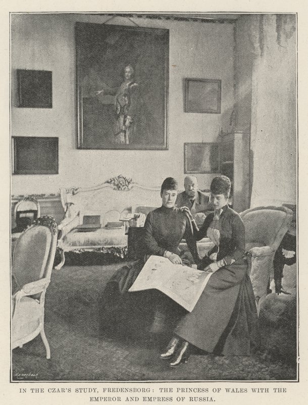 Tsaaritutkimuksessa Fredensborg, Walesin prinsessa Venäjän keisarin ja keisarinnan kanssa tekijältä English Photographer
