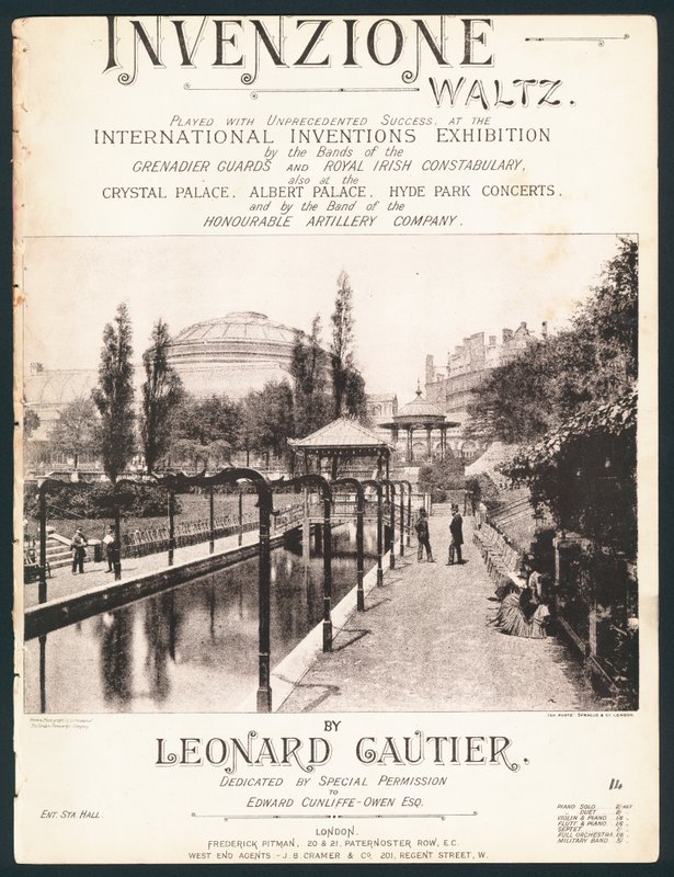 Invenzione Waltz, sävelletty kansainvälisiä keksintönäyttelyitä varten, Kensington, 1885. tekijältä English Photographer