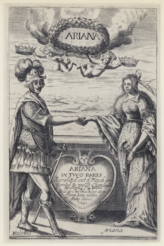 J Desmarets de Saint Sorlin, Ariana, J Haviland, T Walkley 1636 (b/w valokuva) tekijältä English Photographer