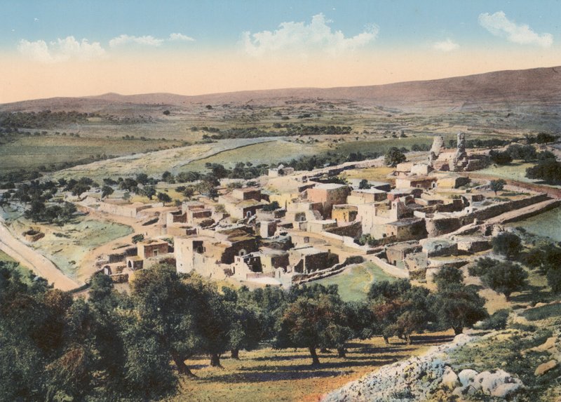 Jerusalem: Betania, yleisnäkymä (värillinen valokuva). tekijältä English Photographer