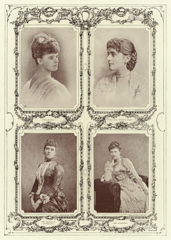 Lady Brooke, Lady Jane Seymour Combe, Sutherlandin herttuatar; Lady Borthwick tekijältä English Photographer