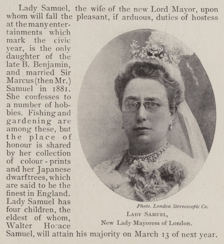 Lady Samuel, Lontoon uusi pormestari tekijältä English Photographer