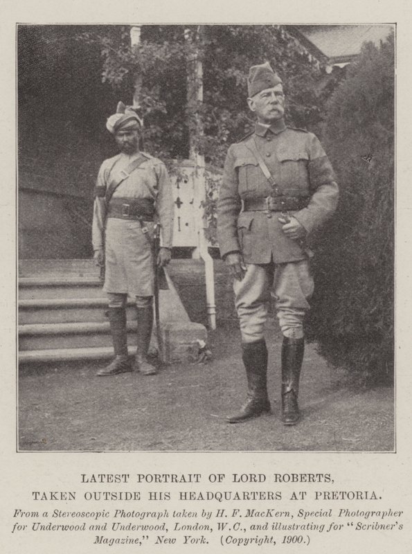 Lord Robertsin viimeisin muotokuva, otettu hänen Pretorian päämajansa ulkopuolella tekijältä English Photographer
