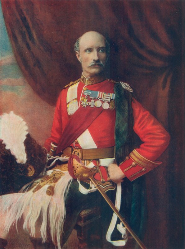 Kenraaliluutnantti Sir George White, Gordon Highlandersin everstin univormussa tekijältä English Photographer