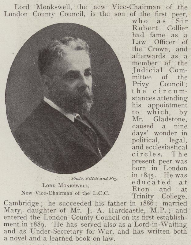 Lord Monkswell, LCC:n uusi varapuheenjohtaja tekijältä English Photographer