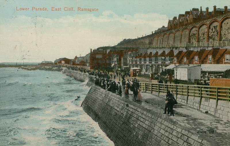 Lower Parade, East Cliff, Ramsgate. Postikortti lähetetty 1913. tekijältä English Photographer