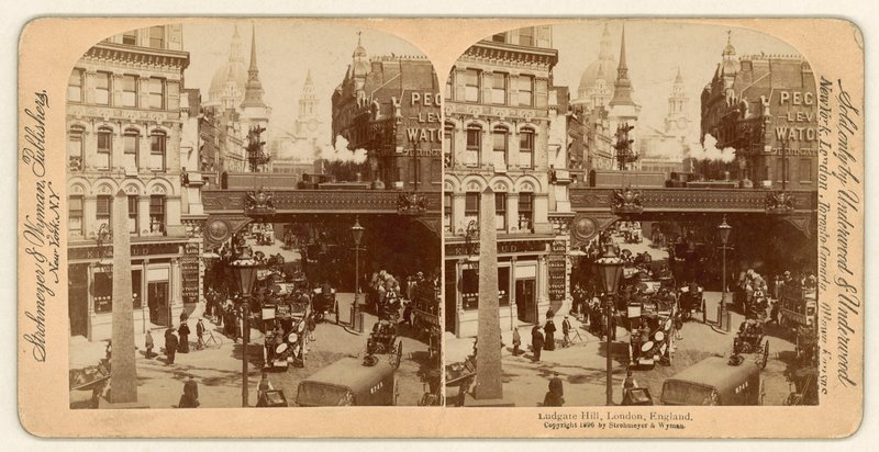Ludgate Hill, stereoskooppinen näkymä tekijältä English Photographer