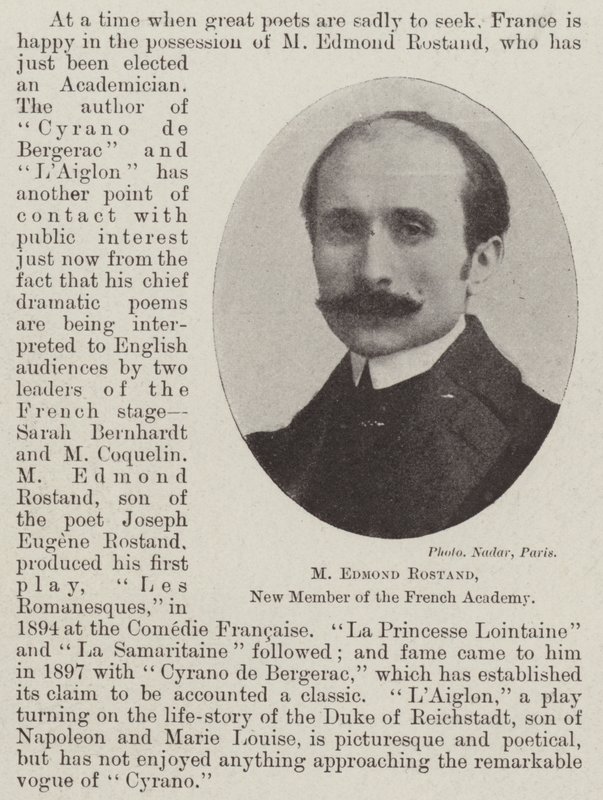M Edmond Rostand, Ranskan akatemian uusi jäsen tekijältä English Photographer
