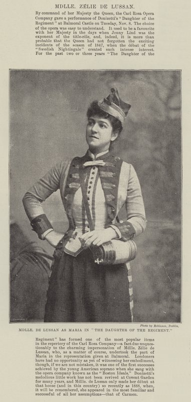 Mademoiselle de Lussan Mariana rykmentin tyttäressä tekijältä English Photographer