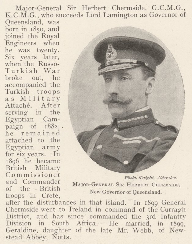 Kenraalimajuri Sir Herbert Chermside, Queenslandin uusi kuvernööri tekijältä English Photographer
