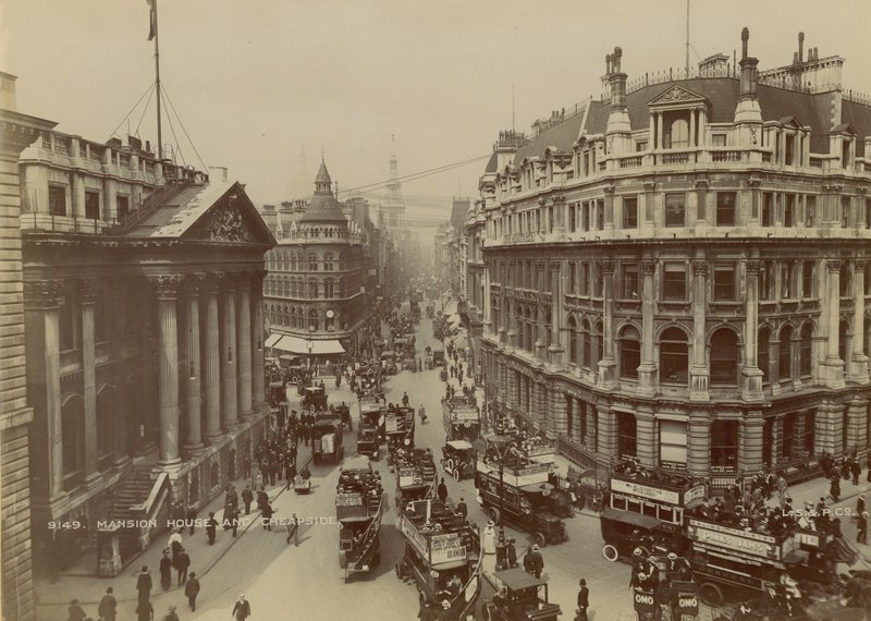 Mansion House, Queen Victoria Street ja Cheapside, Lontoo tekijältä English Photographer