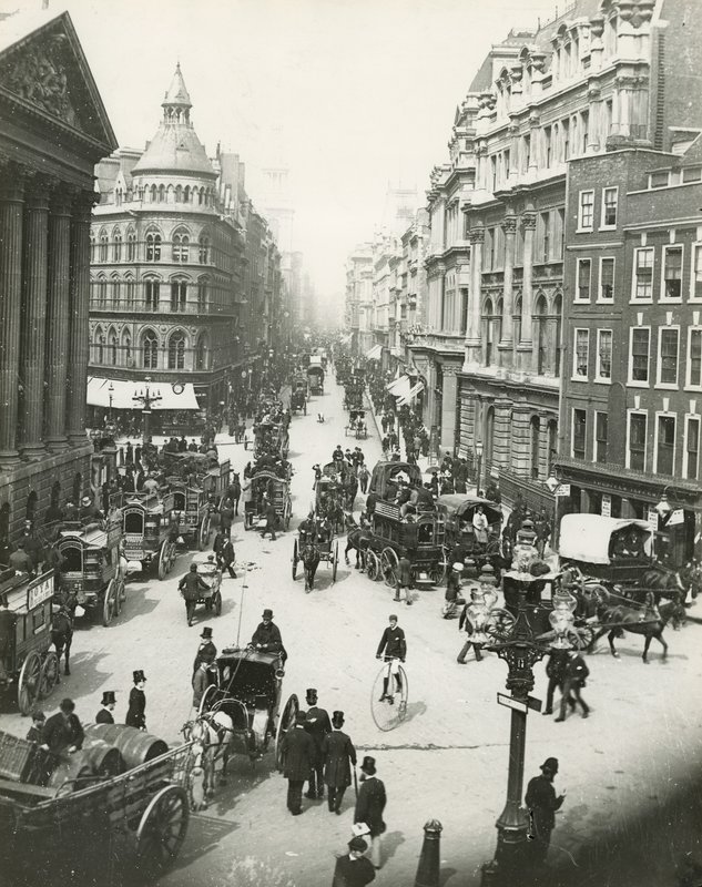 Mansion House ja Cheapside, Lontoo, noin 1900 tekijältä English Photographer