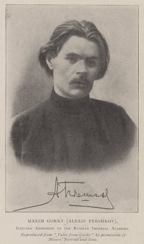 Maksim Gorki (Alexis Pyeshkov) kieltäytyi pääsystä Venäjän keisarilliseen akatemiaan tekijältä English Photographer