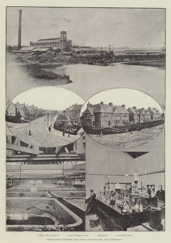 Messers Lever Brothers Soap Works, Port Sunlight, lähellä Birkenheadia tekijältä English Photographer