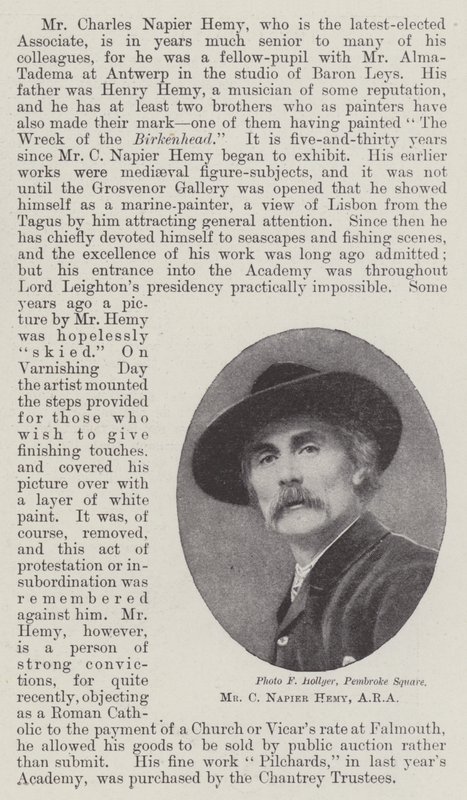 herra C Napier Hemy, ARA tekijältä English Photographer