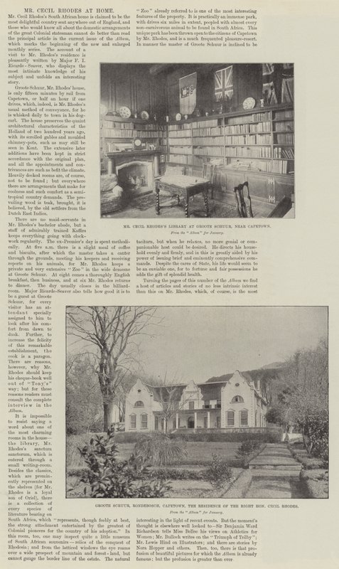 Herra Cecil Rhodes kotona tekijältä English Photographer